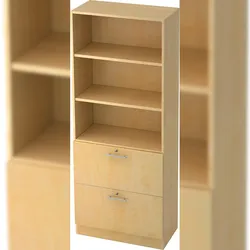 bümö office Aktenschrank mit Hängeregister-Schubladen abschließbar, Büroschrank Holz, 80cm breit in Ahorn - Hängeregistratur für Hängeordner, Büro