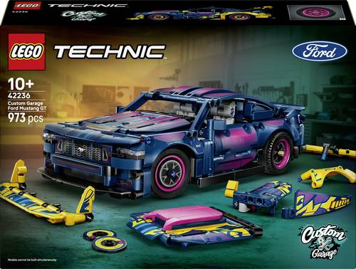 42236 LEGO TECHNIC Ford Mustang GT Auto aus der Tuning-Werkstatt anpassbares Spielzeugauto Flitzer mit Lenkung und