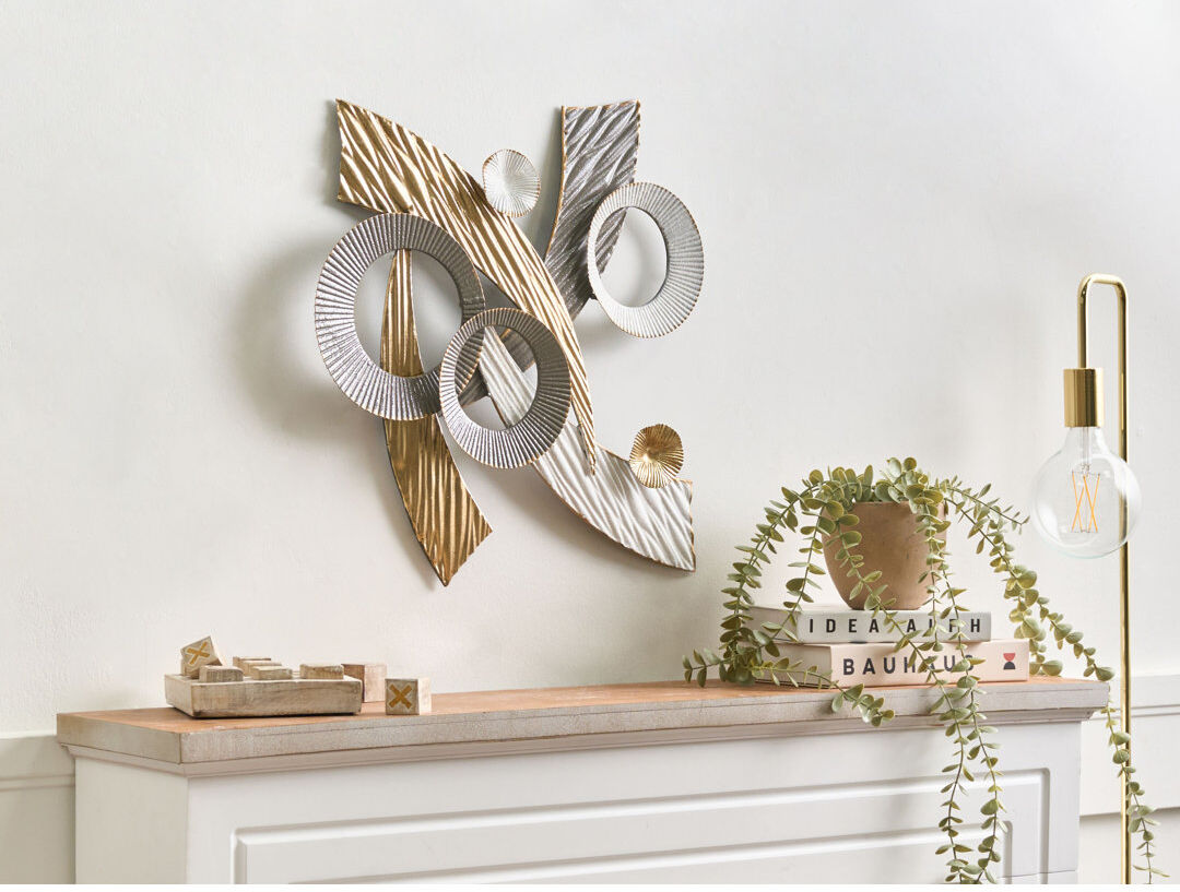 Fairmont Park Wall Decor FENIT Metal 54 cm White;Gold;Silver 54cm H X 55cm W