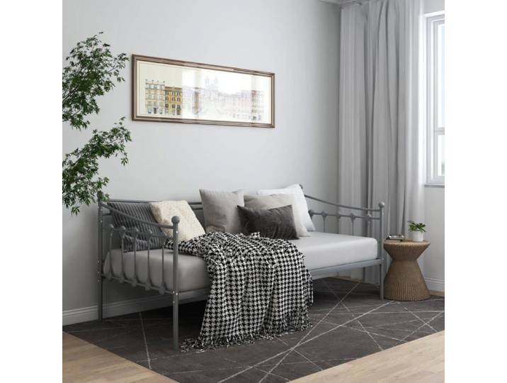 LEMON Cadre de canapé-lit/Lit simple - sans matelas - gris métal - 90x200 cm LL1143