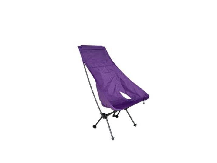 Ultraleichter, klappbarer Moon Chair mit hoher Rückenlehne for Camping 830 g ultraleicht, hohe Rückenlehne, Dyneema-Karostoff, Rahmen aus Legierung, Camping im Freien(High back purple830g)