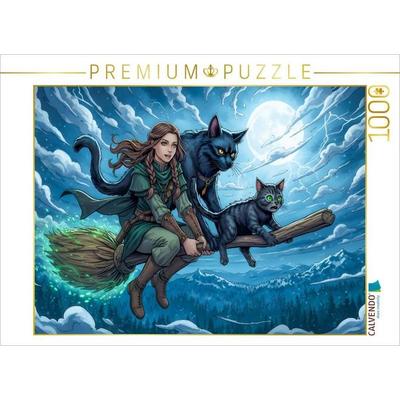 CALVENDO Puzzle Alruns erster Besenflug | 1000 Teile Lege-Größe 64x48cm Foto-Puzzle für glückliche Stunden