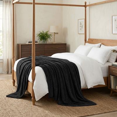 Superior Lily Lightweight Fleece Blanket with Pebbled Popcorn Texture, Soft All-Season Bedding