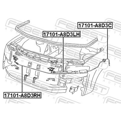 FEBEST Motorhaubenzug 17101-A8D3LH für VAG