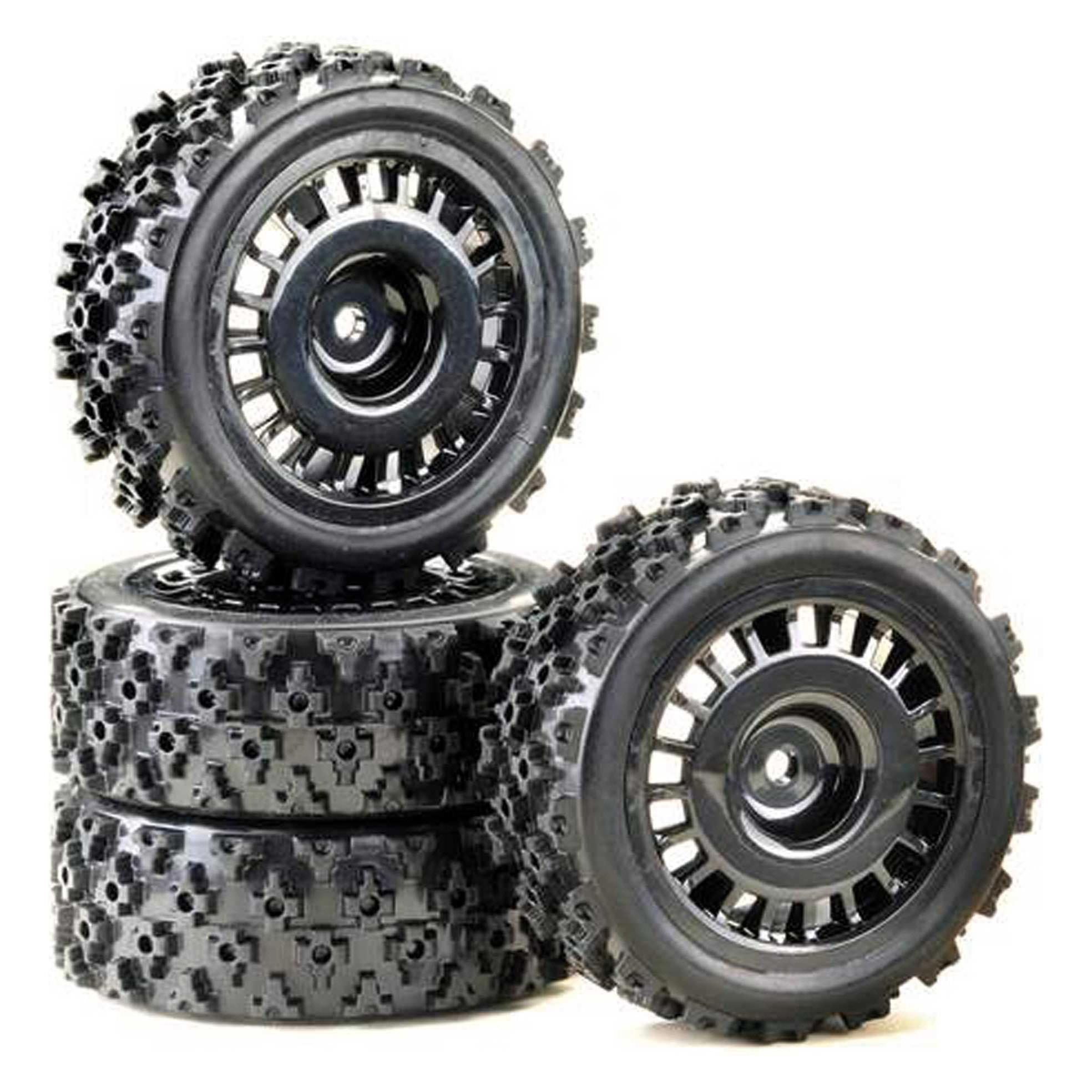 Absima 1:10 räderset "rally block design" schwarz (4) (2510060)