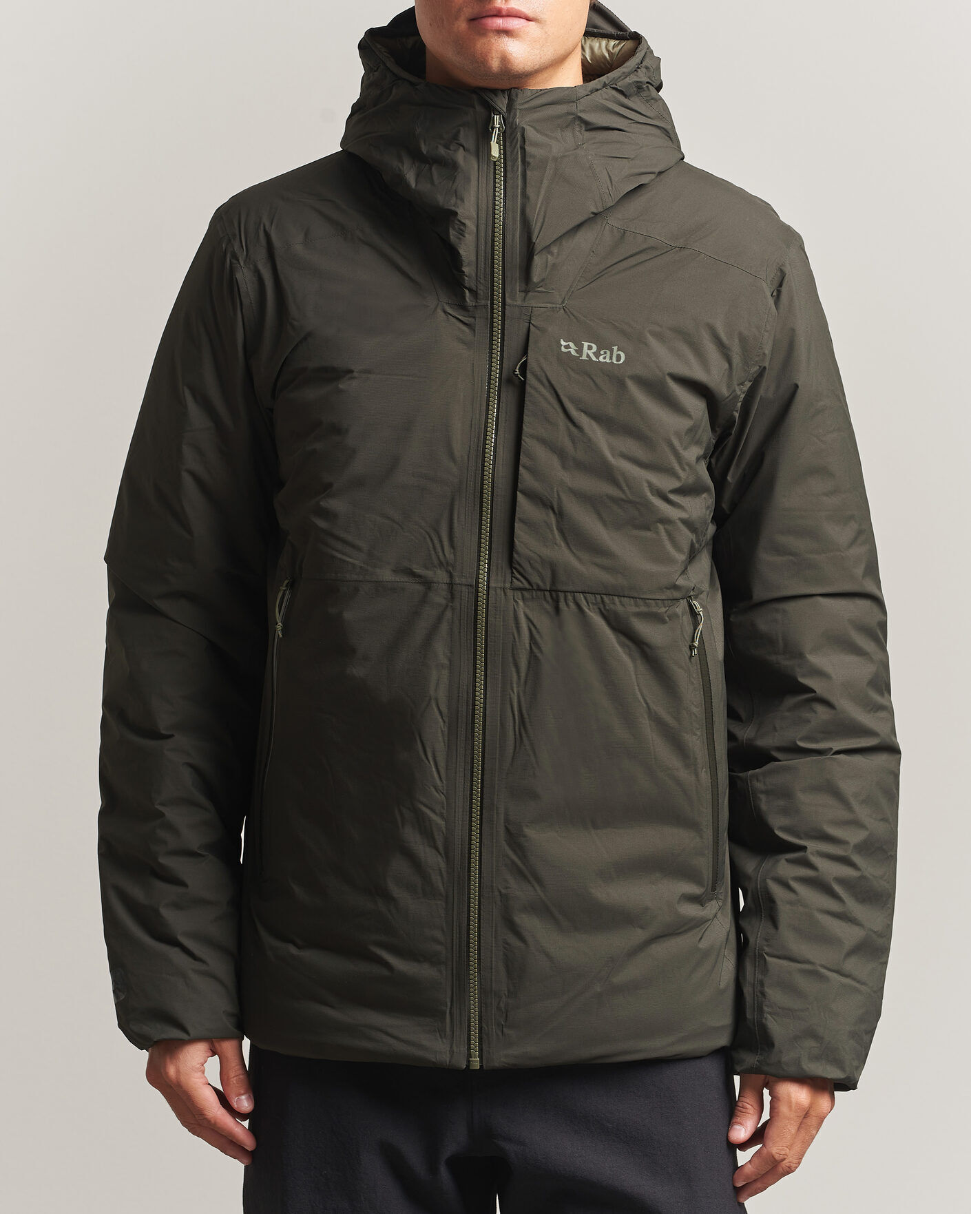 Rab Microlight Waterproof Shield Jacket Dark Army men L Grøn