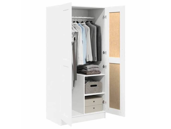 Blanc Armoire de chambre Garde-robe MODERNE-DESGIN Blanc 82 5x51 5x180 cm Aggloméré N1755