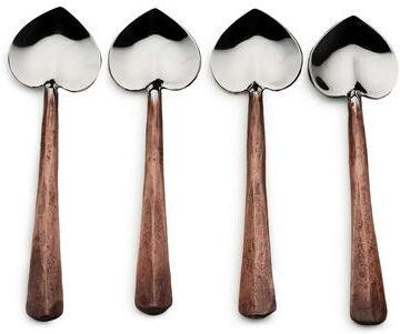 INOX artisans INOX Ridge Heart Coffee/Dessert Table Spoons 4 Pc. Set