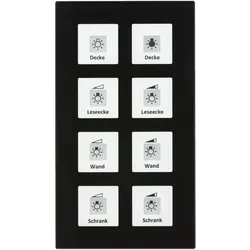 MDT RF-GTT8S.01 KNX RF+ Funk Glastaster Plus 8-fach mit Aktor, Schwarz RFGTT8S01