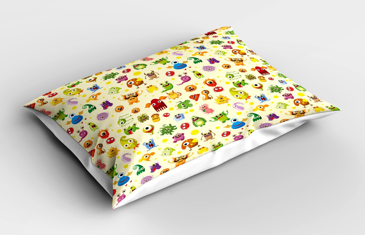 ABAKUHAUS Monster Kussensloop met Cartoon Figuren en Mutanten, Multicolor, 90 x 50 cm
