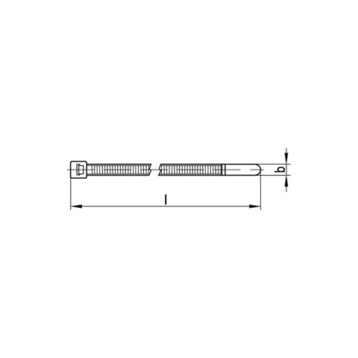 HellermannTyton Kabelbinder 2,5x200 natur T18L-N66-NA (111-02119)