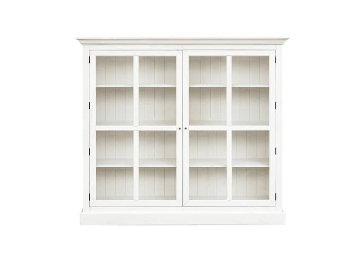 Vitrine style romantique, 2 portes en pin noir