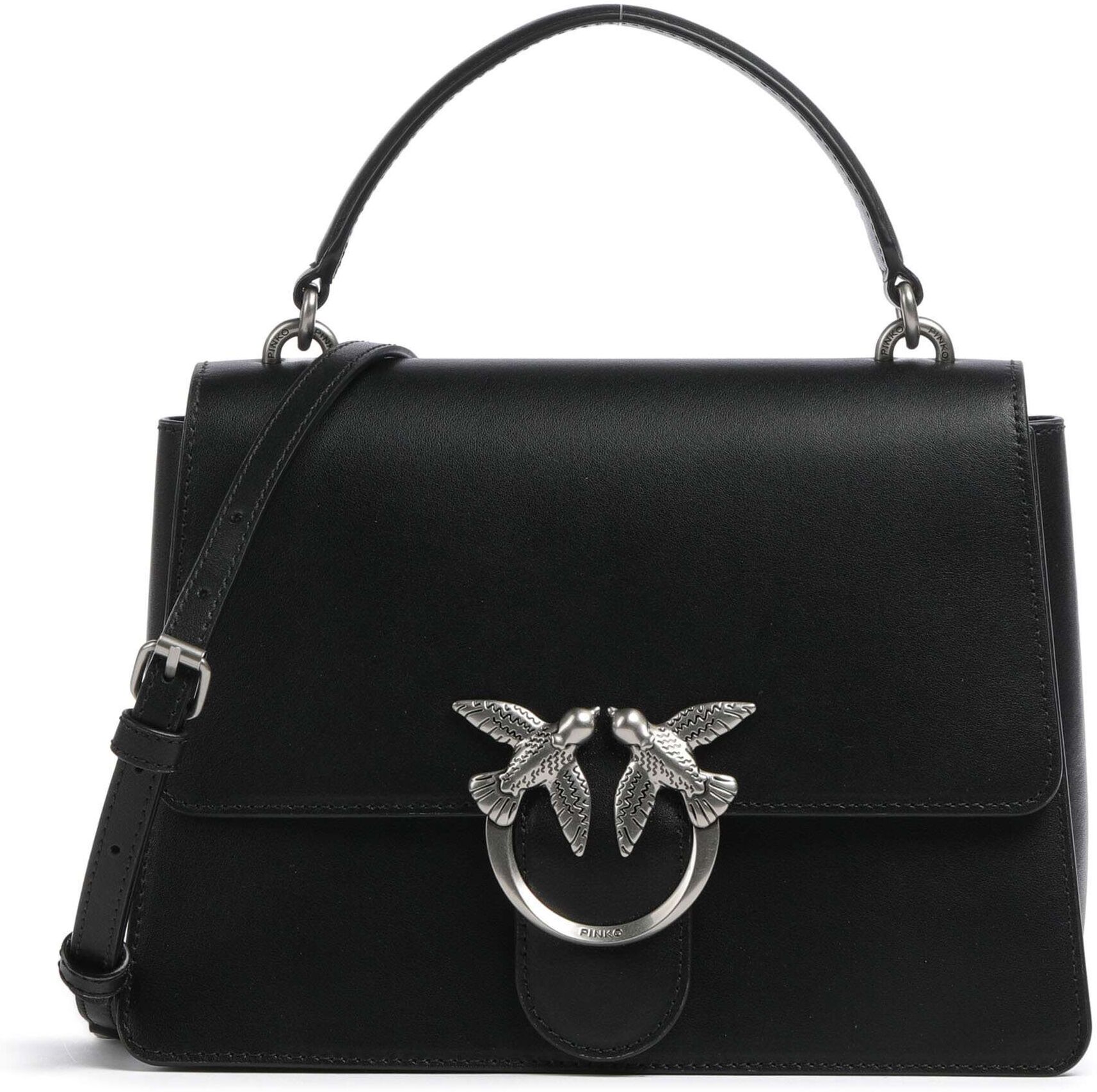 Pinko Love One Classic Handtasche aus Leder, schwarz