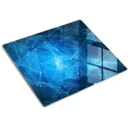 GLASPLATTE 60x52 cm Blaue Linien