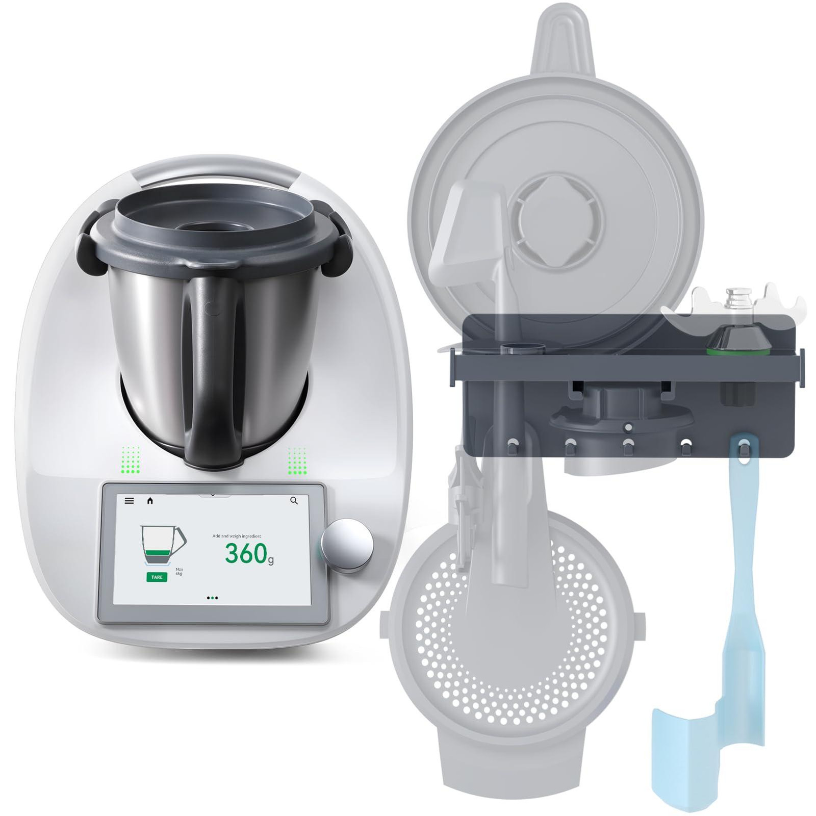 Dripio Wandplank voor Thermomix TM6, TM5 en TM31 met 8 accessoires