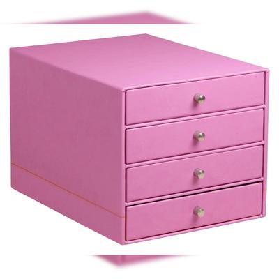 Rhodiarama Schubladenbox mit 4 geschlossenen Laden, Kunstleder, 24,8x32 ,7x22,8cm - Flieder 318961C