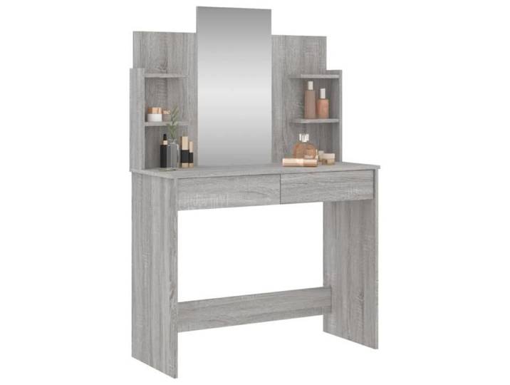 Coiffeuse - CUQUE - 84399 - Sonoma gris - Bois d'ingénierie - Miroir inclus