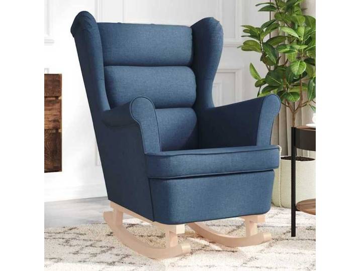 Chaise à bascule bleu 74x90x102 cm tissu chaise siège de salon bascule chaise de salon chaise de relaxation 4016927