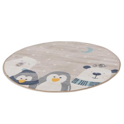 Kinderteppich "COCOON - Sternenfreunde", grau (grau,hellgrau,beige), H:6mm Ø:120cm, Polypropylen, PRIMAFLOR-IDEEN IN TEXTIL, Teppiche, Kinderteppich, Kurzflor, Motiv Tiere & Sterne