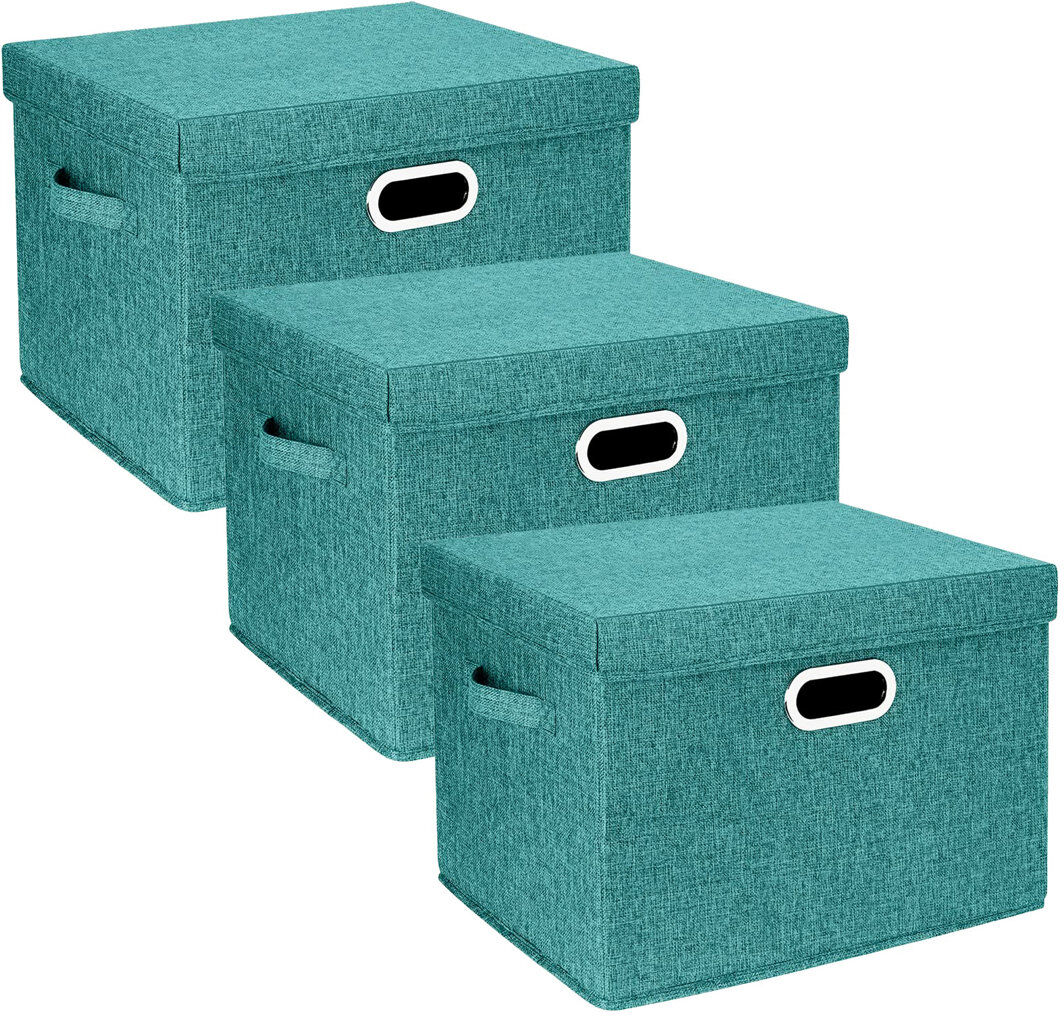 Ebern Designs Fabric Decorative Bin Green