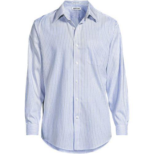 CLASSIC FIT. Klassik-Kragen. Bügelleichtes Pinpointhemd, Herren, size: regular, Blau, Baumwolle, by Lands' End