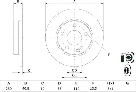 Bosch 0 986 478 874 Brake disc