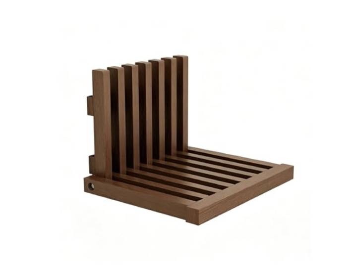 Wandmontierter klappbarer Massivholz‑Hocker, platzsparender Schuhsitz Massivholz, platzsparendes Klappdesign, kompakte Größe, modern‑minimalistischer Stil(A((Red Oak))