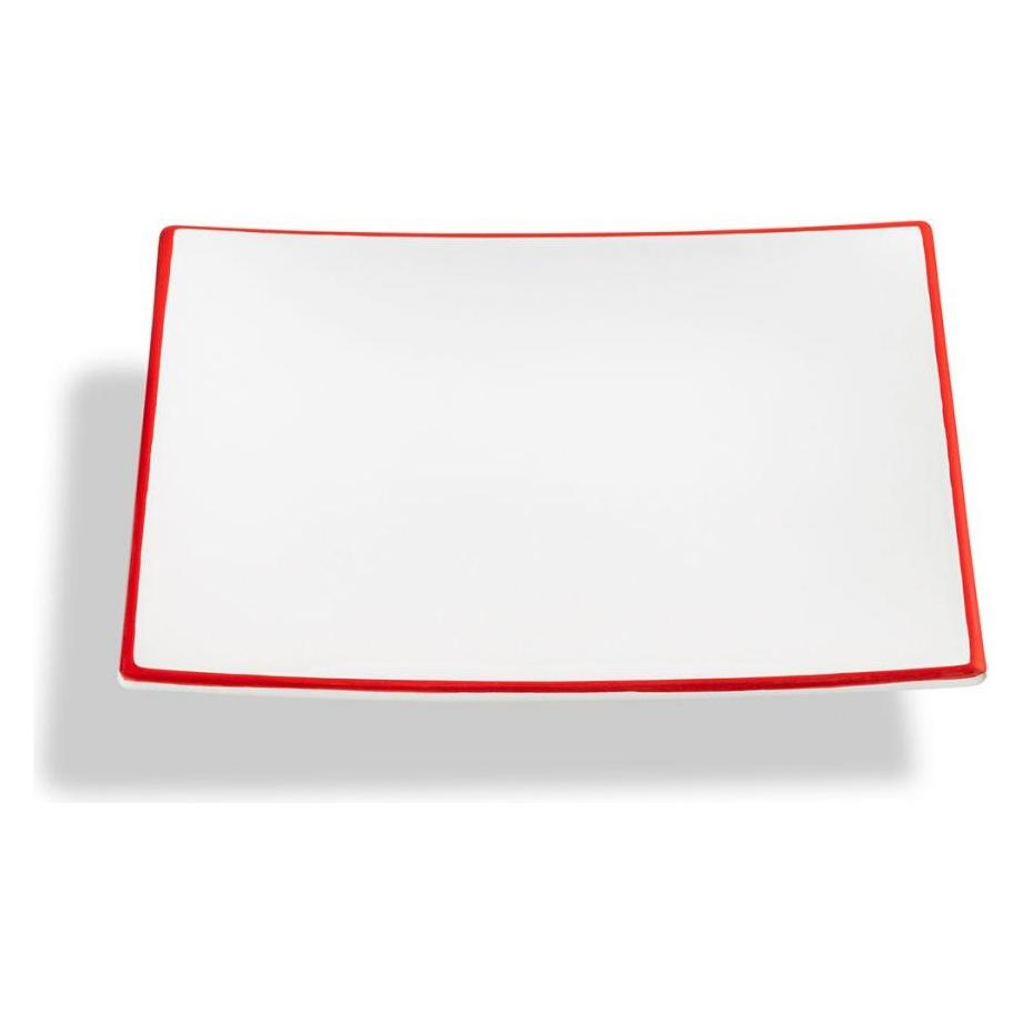 Gmundner Keramik Rubinroter Rand, Dessertteller Trend (20x20cm) (32747070)