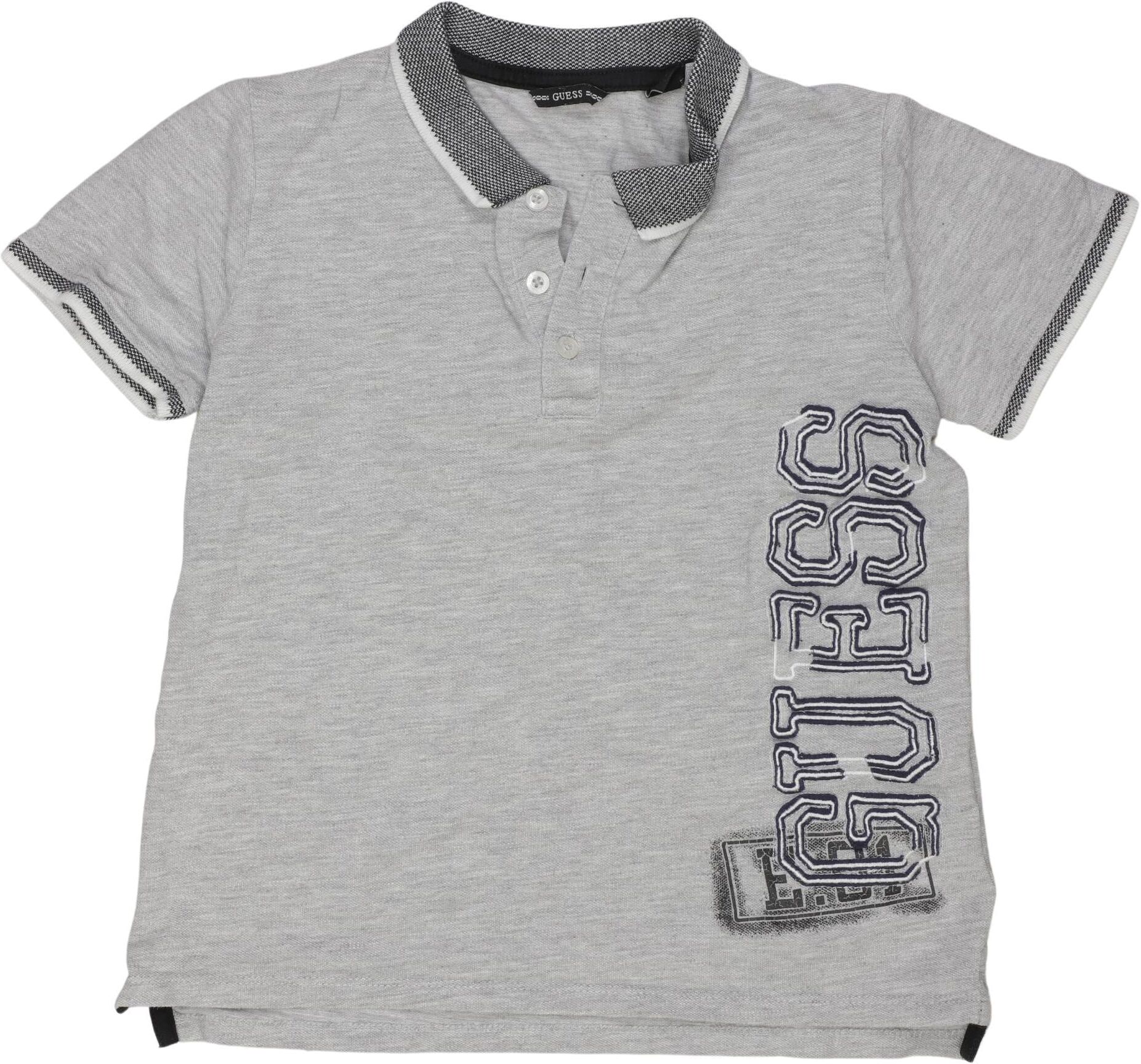 Guess Jungen Poloshirt, Grau, Gr. EU 128, Baumwolle / Viskose - Second Hand