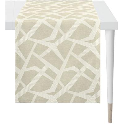 Tischläufer APELT "Domino", beige, B:140cm L:44cm, Polyester, Viskose, Tischdecken
