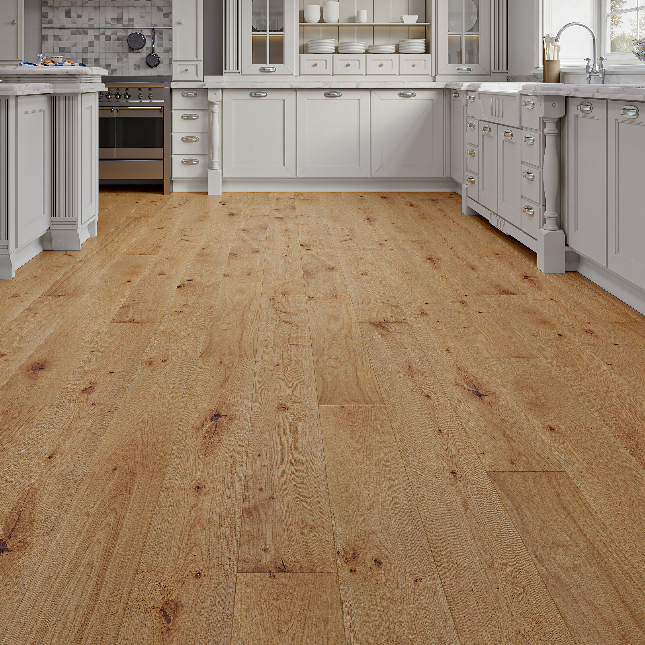 Luxury Flooring Natural Engineered Oak Smooth & Oiled Flooring - 20mm x 1900mm x 190mm