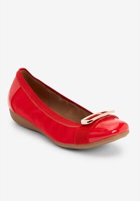 Women's The London Flat by Comfortview in New Hot Red (Size 7 M)