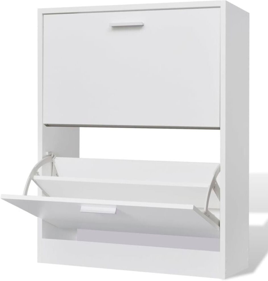 Maison Chic Mueble zapatero,gabinete para calzado madera blanco 63,5x24x81cm