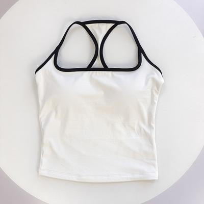 Women Boutique Women's Color Block Backless Yoga Tank Top With Built In Support c s