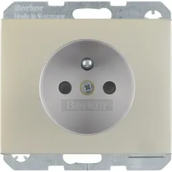 Berker Steckdose Edelstahl mit Schutzkon.-stift 6765757004