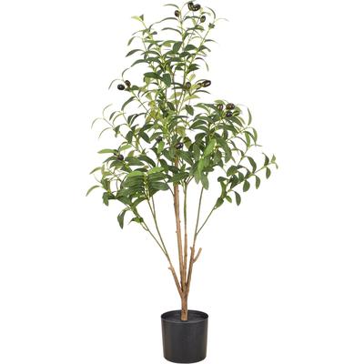 Kunstpflanze CREATIV GREEN "Olive", grün, H:90cm, Obermaterial: 75% Polyester, 25% Kunststoff, Kunstpflanzen, Kunstpflanze, mit Deko-Früchten