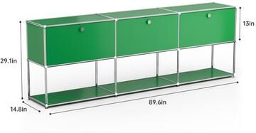 echamp Modern Sideboard Office Storage Credenza Cabinet Metal Organizer