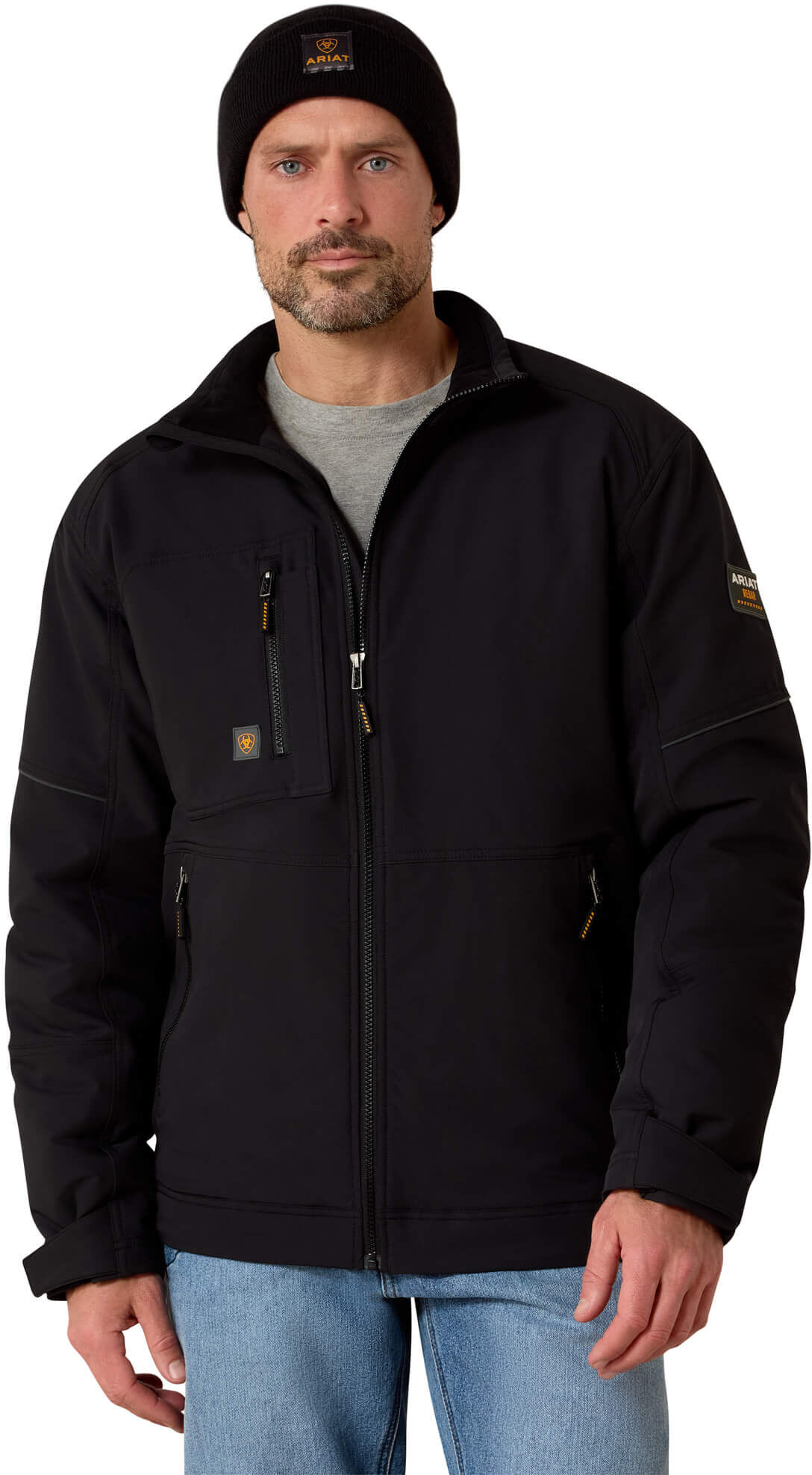 Men's Rebar DriTEK DuraStretch Insulated Jacket in Black, Size: XS by Ariat