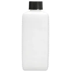 Leere 250 ml HDPE Kunststoff Vierkant-Flasche inkl. schwarzem Verschluss - 1 Stück