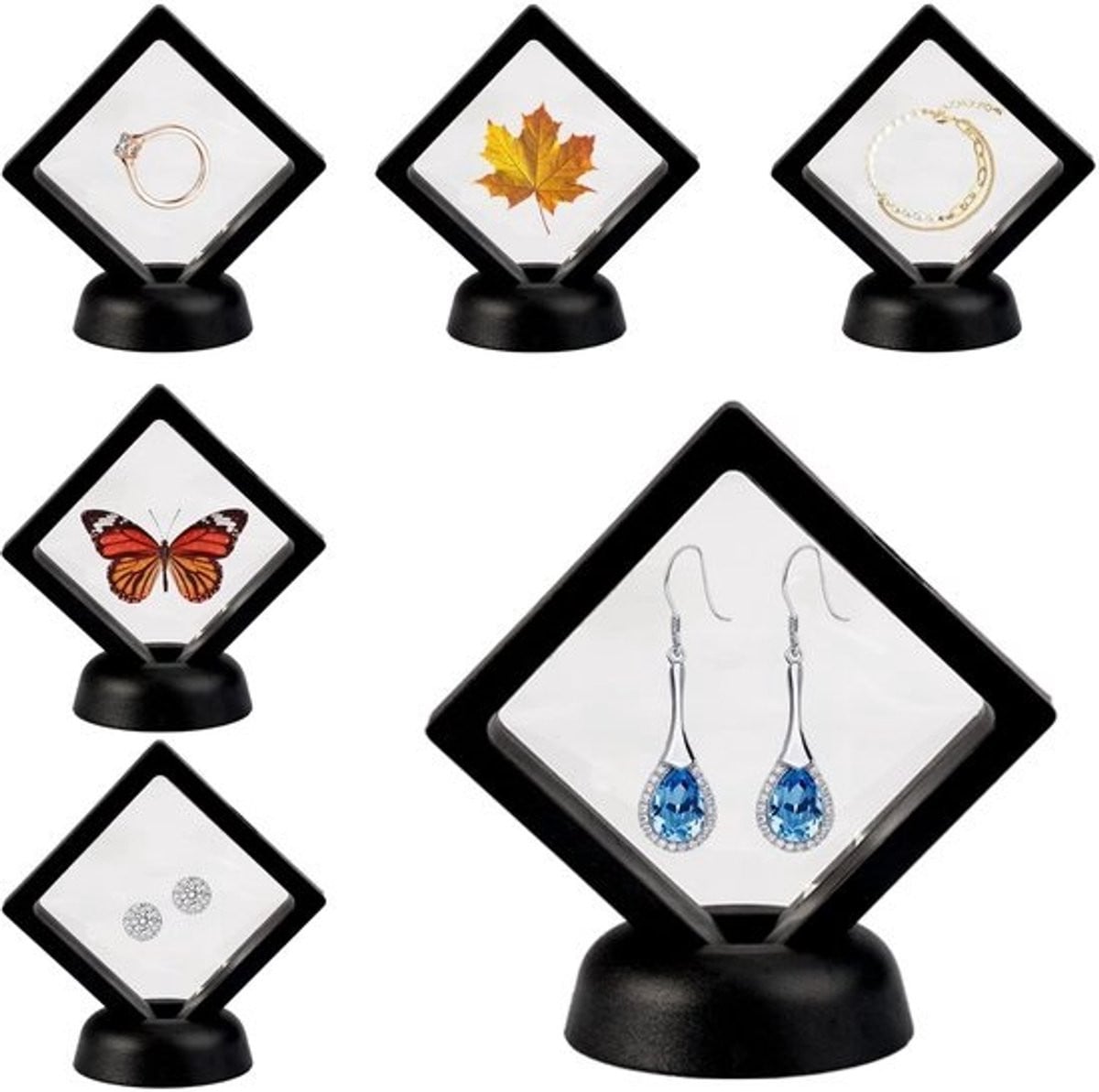 Solidchoice Set van 6 3D Zwemframes voor Sieraden en Munten