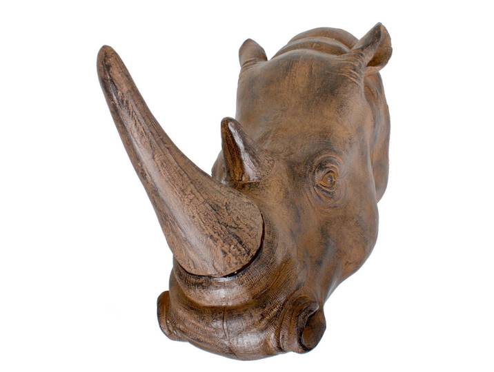 Dekonashorn, Braun, Kunststoff, Nashorn, 61x28x52 cm, zum Hängen, Tierfiguren, Dekoration, Dekofiguren & Skulpturen, Dekotiere