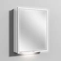Sanipa Wandvorbau Spiegelschrank „Milo“ 600 × 750 × 168 mm Anschlag rechts, rechts in Weiß (glanz), Anschlag rechts