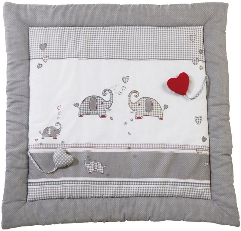 Krabbeldecke ROBA "Jumbotwins", grau, B:100cm L:100cm, Baumwolle, Polyester, Wohndecken, Krabbeldecke grau B/L: 100cm x 100cm