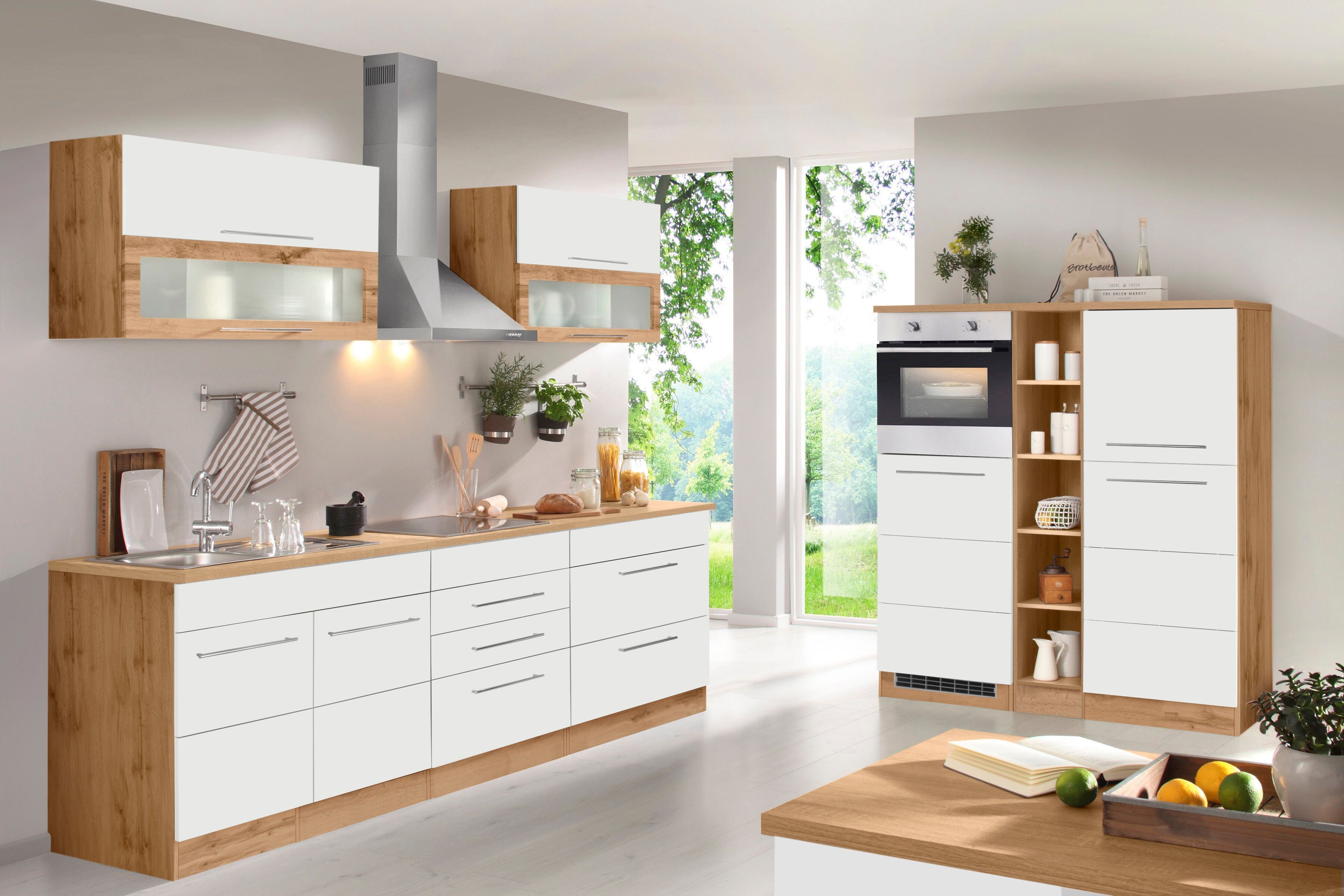 KOCHSTATION "KS-Wien" Breite 430 cm, wahlweise mit E-Geräten und Induktion
