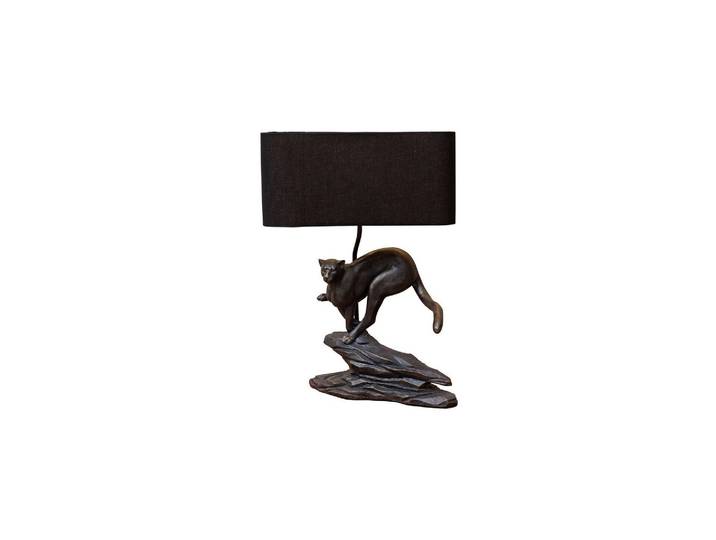 Lampe à poser en résine noire, E27, 1 ampoule, lampe de chevet, f