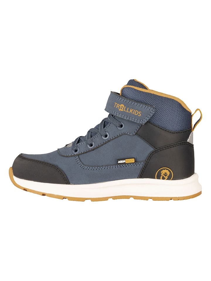 Trollkids Leder-Wanderboots "Stavanger Mid Cut XT" in Dunkelblau - 29