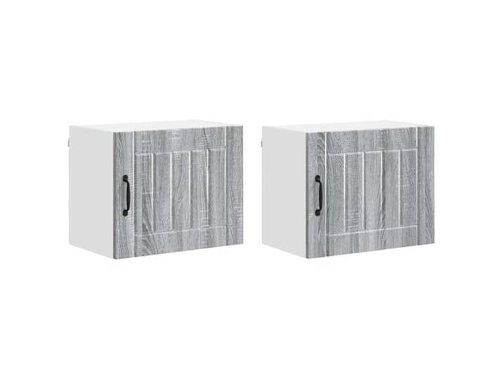 IBUQDDV Wandschrank Lucca 2 STK. Graues Sonoma Holzwerkstoff Geschirrspüler-Paneel, Holzwerkstoff, rechteckig, Innenbereich, moderne Küche, minimalistisch