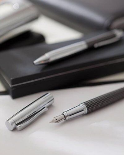 Set scrittura NOBLESSE ottone blu, penna e stilo, in gift box Personalizzate o neutre