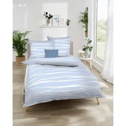 kaeppel Bettwäsche Satin Motion Colours hellblau 135x200 cm + 80x80 cm