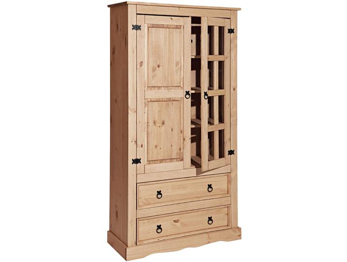 Vitrine Julio natur Kiefer B 100 H 190 cm - Vitrine